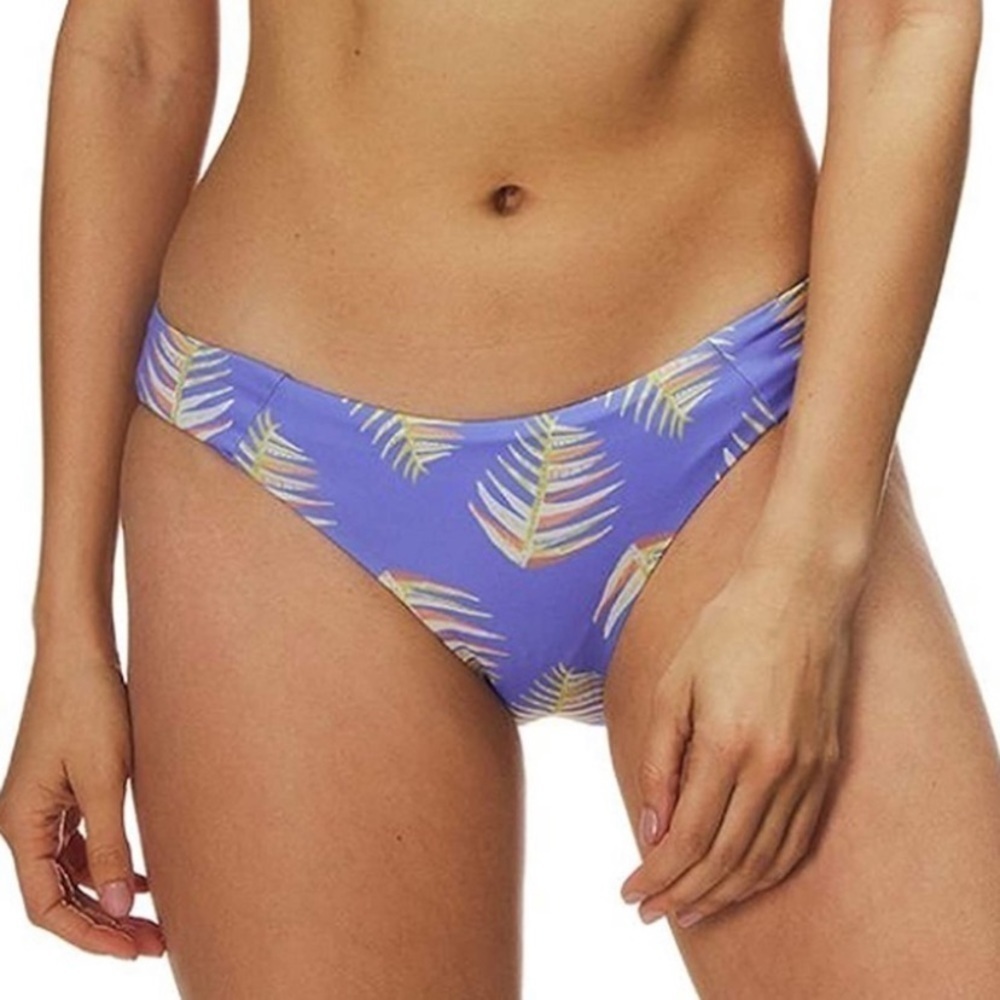 NWT Patagonia Palms of My Heart Tropical Print Bikini Swim Bottoms In Purple